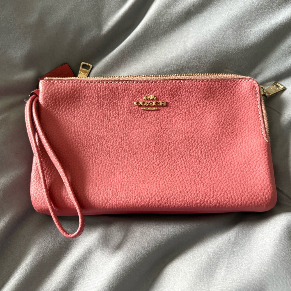 Coach Coral Leather Wristlet